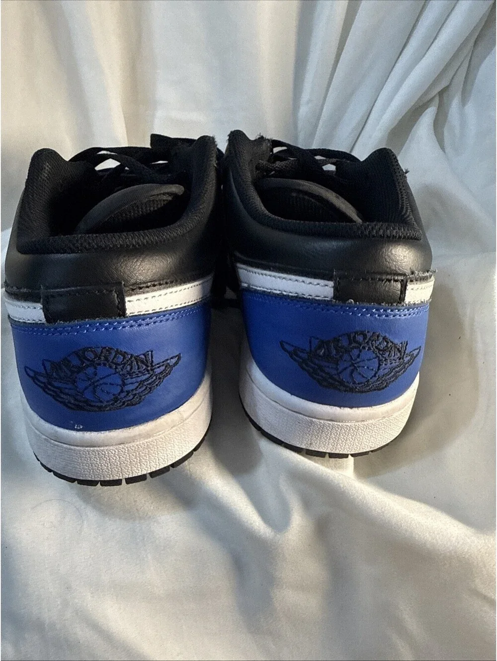Nike Air Jordan 1 Low Royal Toe Black Blue White 553558-042 Mens 8.5
